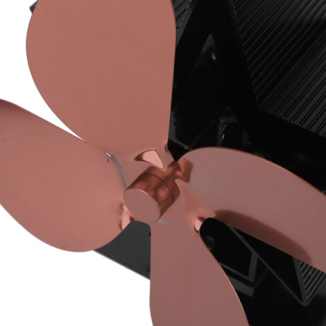 Ventilateur Thermique de Foyer à 4 Lames Bronze Aluminium Anodisé En Ligne 18cm Taille Sélégement Autonome Sécurité Bimétalique (1/5)