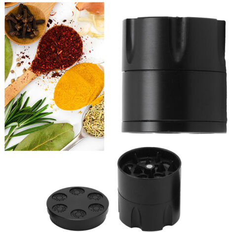 Broyeur à Herbes Compact Mini Ultra Léger en Alliage de Zinc Noir pour Voyages et Cadeaux d'Affaires (1/5)