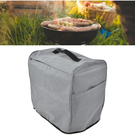Housse de Barbecue Grill Cover 600D Oxford Fabric Dustproof Barbecue Grill Protector avec Poches Zippées Gris (1/5)