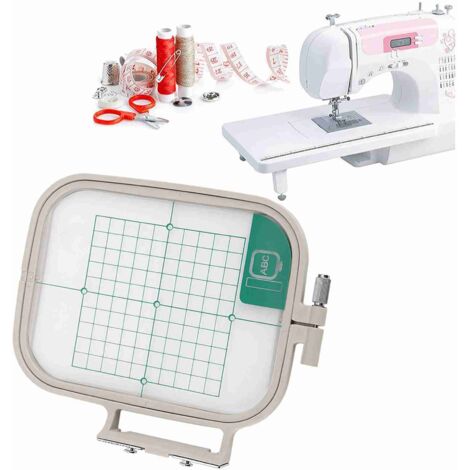 Cadre de Broderie pour Machine à Coudre Brother NV500 NV500D NV900 NV950D NV180 P-1000 PE-300S PE-400D EMS10 ZZ3-B140 - Taille Moyenne, Matériau Imperméable, Grille Claire, Vis Adjustable, 3 Accessoir (1/5)