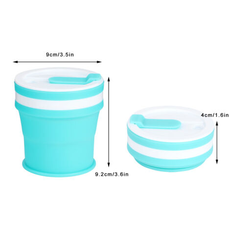 Tasse Silicone Portable en Green - Tasse à Café Silicone Collapsible 350ml avec Couvercle pour Voyage et Outdoor (1/5)