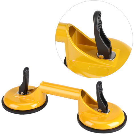 Ventouse Double Professionnelle - Plaque Aluminium pour Levage de Vitre et Retrait de Bosses (75kg/60kg, 324mm) (1/5)