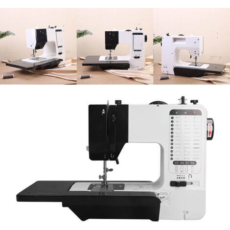 Machine de Couture Multifonctionnelle [38 Points] Mini Portable Zigzag [Moteur HC280S, ABS/POM] pour Maison 110-220V EU Plug