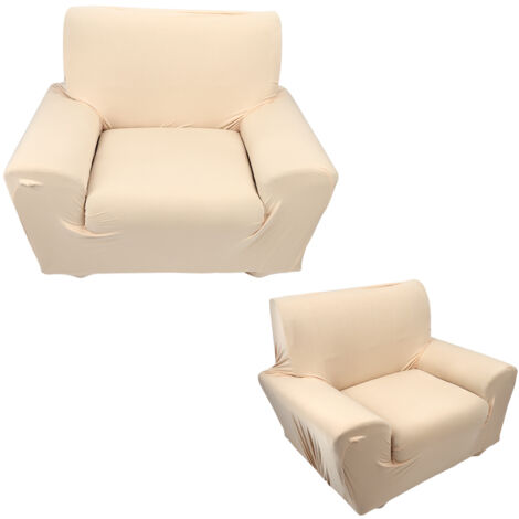 [Housse de sofa] [92% polyester 8% polyurethane] Housse de protection stretchable [Beige] pour siège [90-140cm] [antidérapante et lavable] (1/3)