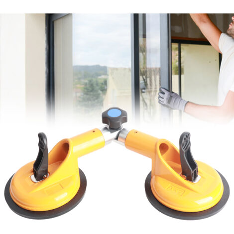 Ventouse pour Vitrage Fixation en Sol avec Poignée Aluminium 270° et Puissance 40kg pour Verre et Panneau Plat - 1 Pièce (1/5)