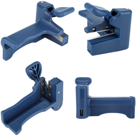 [Kit de coupe pour finition] + [Outils Pro] + [Coupeur de bordure coulissante] + [Plastique bleu] Coupeur à main pour coupe droite et arrondie de bordure jusqu'à 54 mm et 0.5 mm d'épaisseur (140x85 mm (1/5)