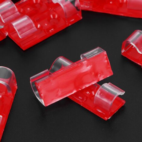 Attache Fil Adhésif Organisateur Bureau Câble Clip Transparent ABS avec 20Pcs Fixations (1/5)