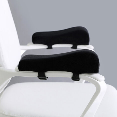[Accoudoirs ergonomiques] + Accoudoirs confortables + modèle incurvé + coussin épais en mousse mémoire pour gaming, bureau et fauteuil roulant (noir, 450g)