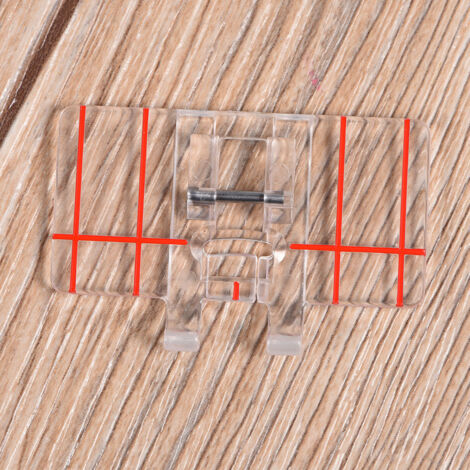Pied de machine à coudre transparent avec repères parallèles - Compatible Brother / Singer / Feiyue - 45mm - Plastique - Kit 1 (1/5)