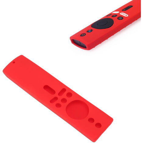 Housse Anti-Slip en Silicone pour Remote Control de Xiaomi Mi Box S et Mi TV Stick (1 x Housse + 1 x Cordon) Rouge (1/5)