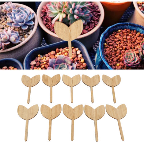 [Étiquettes de Plantes] BambooEasyWrite Leaf Shape - Lot de 10 Étiquettes Bambou pour Jardin 1/8in Écriture Facile et Durable (1/5)