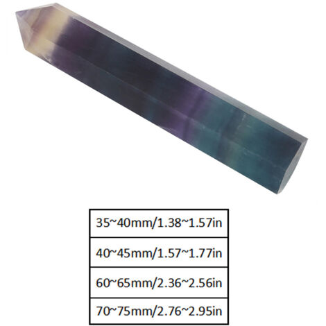 Baguette Hexagonale de Fluorite Naturelle Wand - Pierre Cristal Quartz Hexagonale pour Collection, Décoration Feng Shui (70-75mm) - Cristal Fluorite Naturel Unique (1/5)