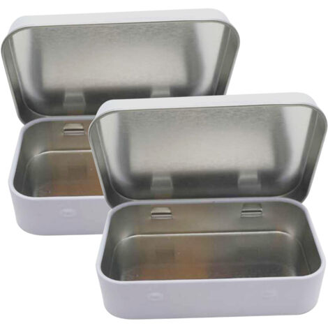 Boîte métallique, 2x Boîte en Fer pour Petit Accessoires, 95x60x21mm (1/5)