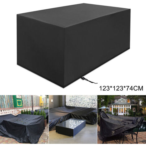 Housse imperméable patio protection 123x123x74cm Oxford 210D + sac stockage (1/2)