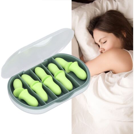 Bouchons d'Oreille Kit 10 Pièces Éponge Confort Isolation Sonore & Usage Universel (Sleeping, Swimming, Concert) Haute Élasticité & Boîte de Stockage (1/5)