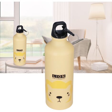 Bouteille Isotherme pour Enfants Bottle 500ml Aluminium Sport Design Lion Jaune (1/5)