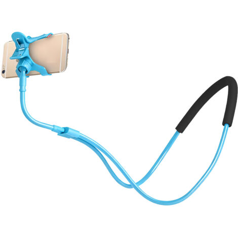 Portable Mobile Phone Holder, Hang Neck, Flexible Adjustable for Bed Sofa Car, Blue 78cm (1/5)