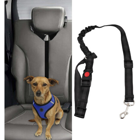 Harnais de sécurité auto pour chiens noir nylon ajustable professionnel durable en nylon sécurisé pour toutes tailles (1/5)