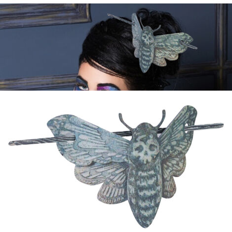 Barrette Halloween Noire Fer Réutilisable Élégante Accessoire Coiffure Festif Moth (1/5)