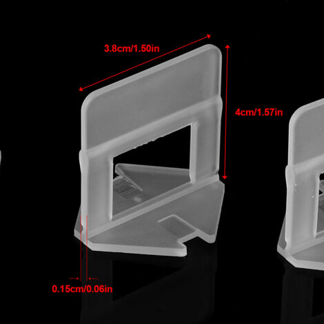 Calques de nivellement pour carrelage, 100 pièces, plastique, blanc, 1.5mm, Set d'outils pour pose de sol et mur, clips jetables (1/5)