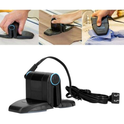Fer à repasser portable mini pliant double-plaque anti-adhérence 140W 434g noir pour voyage bureau maison 15x9cm plastique (1/5)