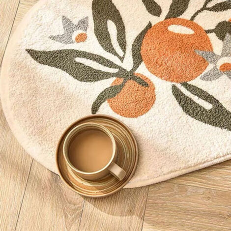 [Tapis absorbant] Tapis de bain absorbant doux écologique motif floral 50x80cm (1/5)