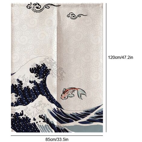 Voile de Séparation Japonais Polyester 85x120cm - Rideau Porte Demi-Voile Élément Décoratif Kit et Salon (1/5)