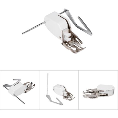 Pied presseur marcheur professionnel pour quilting à guide intégré 5mm pour machine à coudre basse - Zinc Alloy argent/blanc (1/5)