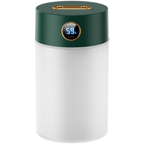 Humidificateur Ultrasonique à Double Spray Silencieux 1.2L avec LED et Lumière d'Ambiance [ABS/18.5x10.4cm/Blanc ou Vert] (1/5)