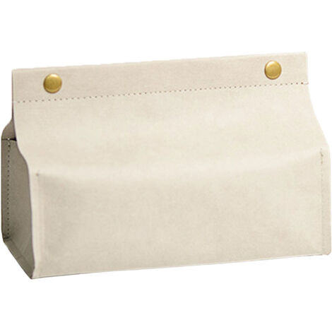 Boîte de Rangement pour Boîte de Mouchoirs avec Couverture Kraft Papier Lavé Dégradable Brown Grey 20.5x10x11cm (1/5)