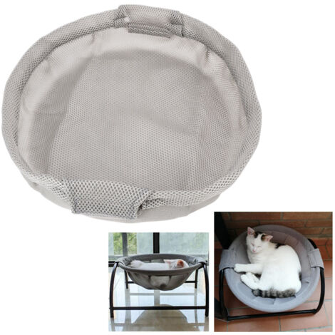 Housse-Lit pour Chat [Hanging Bed] Nid [Mesh] Amovible et Lavable Aérée [Détachable] Gris Hamac pour Animaux