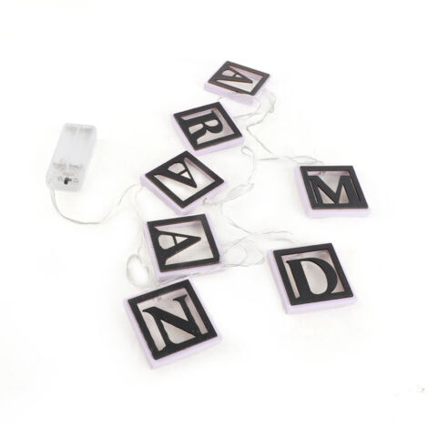 Guirlande Lumineuse en Bois à Lettres Ajourées Ramadan - Décoration LED pour Eid Mubarak et Décor Maison (1/5)