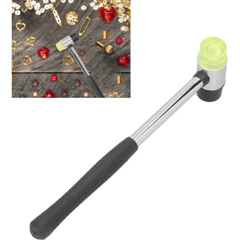 [Rubber Hammer] Double Face Rubber Nylon Hammer Hand Tool with Non Slip Handle Steel+Rubber Polyurethane Mini Hammer for Jewelry DIY Craft Household (1/5)
