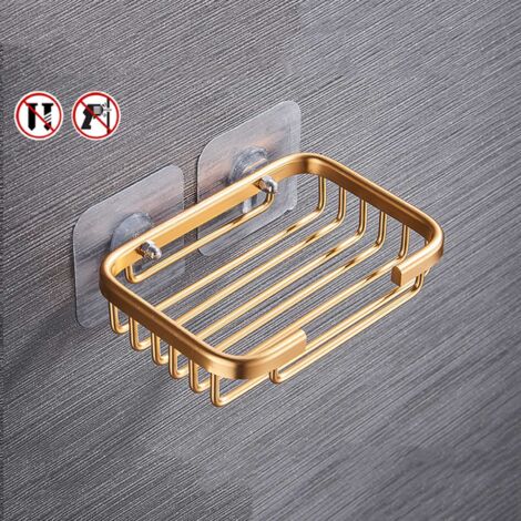 Porte-savon mural pour bain douche rustproof aluminium ABS Noir Gris Blanc argenté 13x9x3cm (1/5)