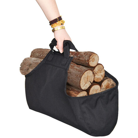 Sac de Transport Multifonction Oxford [52 x 18cm] pour Bois, Accessoires de Pique-nique ou Outils de Jardin - Noir (1/5)