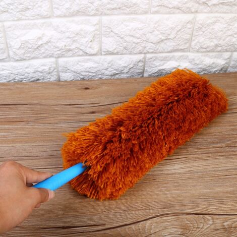 Balai Microfibre Lavable Anti-Static pour Carrosserie, Fenêtres et Maison avec Cône Flexible en PP et Microfibre (Café, 56cm) (1/5)