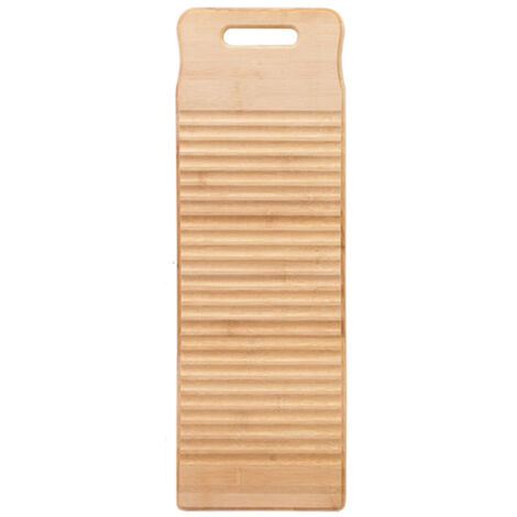 Planche à Laver en Bois Naturel 100% - Lavoir Antique Pratique et Économique pour Lavage à la Main avec Poignée Rond, Écologique, Modèles S, M, L