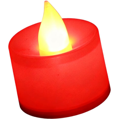 LED Candles & Bouchons de Batterie Bougie Électronique sans Flamme Matière Plastique Style Romantique pour Décoration Intérieure Extérieure Rouge (1/5)