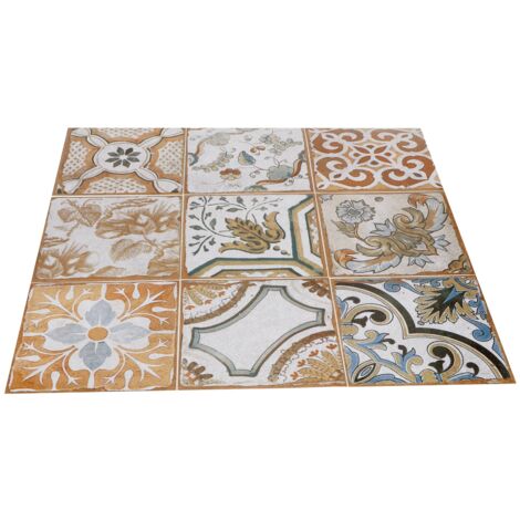 Décoration murale PVC autocollante - Lot de 24 stickers carrés 15x15 cm pour cuisine DIY résistants à l'eau et aux graisses.