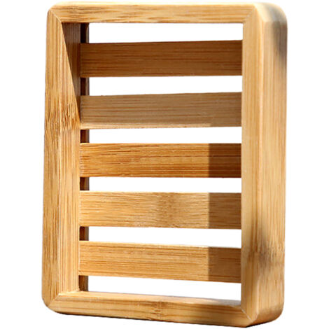 Porte-savon Bois de Bambou Modèle Naturel avec Drainage Élevé pour Savon de Baignoire ou Éponge Solide et Durable (1/5)