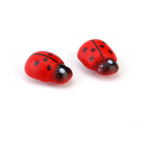 Décor mural insectes en bois avec stickers sponge - Kit de 100 pièces Coccinelle rouge pour enfants (0.8x1.1cm) (1/5)