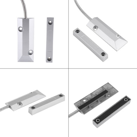 Détecteur Magnétique Filé pour Porte Fenêtre Garage Maison - Contact Sécurité Alarmes - Ensemble 106mm Aluminium