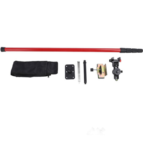 Poteau de nivellement telescopique 4m avec interfaces 6mm et 15.2mm et stabilisateur universel, en acier et extensible 120-400cm (1/5)