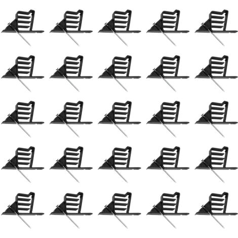 25PCS Clips pour Câbles Électriques avec Clous Inox pour UF, Coaxial, Data CAT 5 - PP Noir - 25 Fixations Multifils 39mm (1/5)