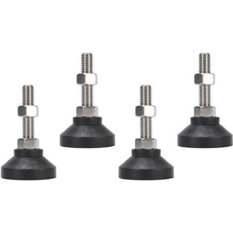 Pieds de nivellement pour meubles [Support de réglage] + [Kit de 4] + [M12] + [Nylon noir base 50mm hauteur ajustable] (1/5)