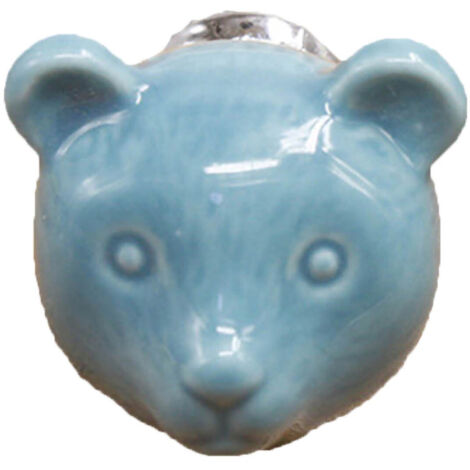 Poignée d’étagère Boucles de porte Ceramique Zinc Petit ours Bleu (1/2)