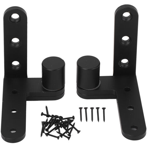 Kit de charnières rotatives 270° en acier inoxydable, robuste et durable pour portes et portails jusqu'à 130 lbs, design flush mount avec finition noire. (1/5)