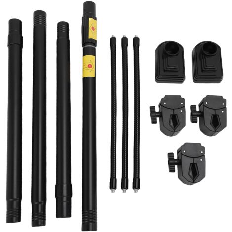 Giroir extensible ajustable pour porte 31.5-67 inch, Matérial: Acier, Porte-fleur Cadre Noir, Soutient 9kg, 4 Barres Extension, 3 Clips (1/5)