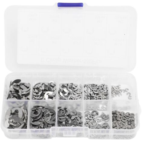 Kit d'E-rings Circlips avec Boîte de Rangement 580 Pièces en Acier Inoxydable - Fixation Ferme et Solide (1/5)