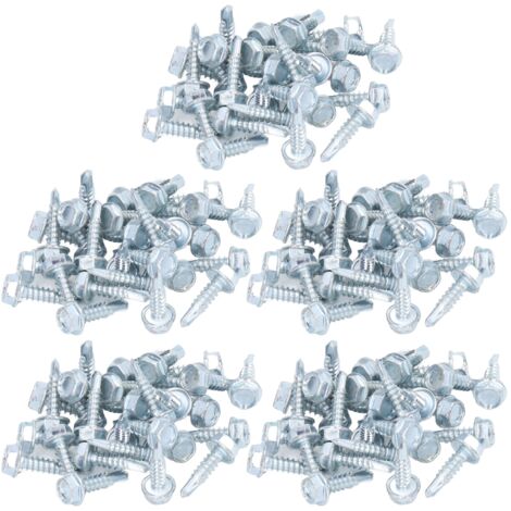 250 Vis Autotaraudeuses Zinc - 4.8x19mm Hexagonal pour Métal Bois DIY (1/5)